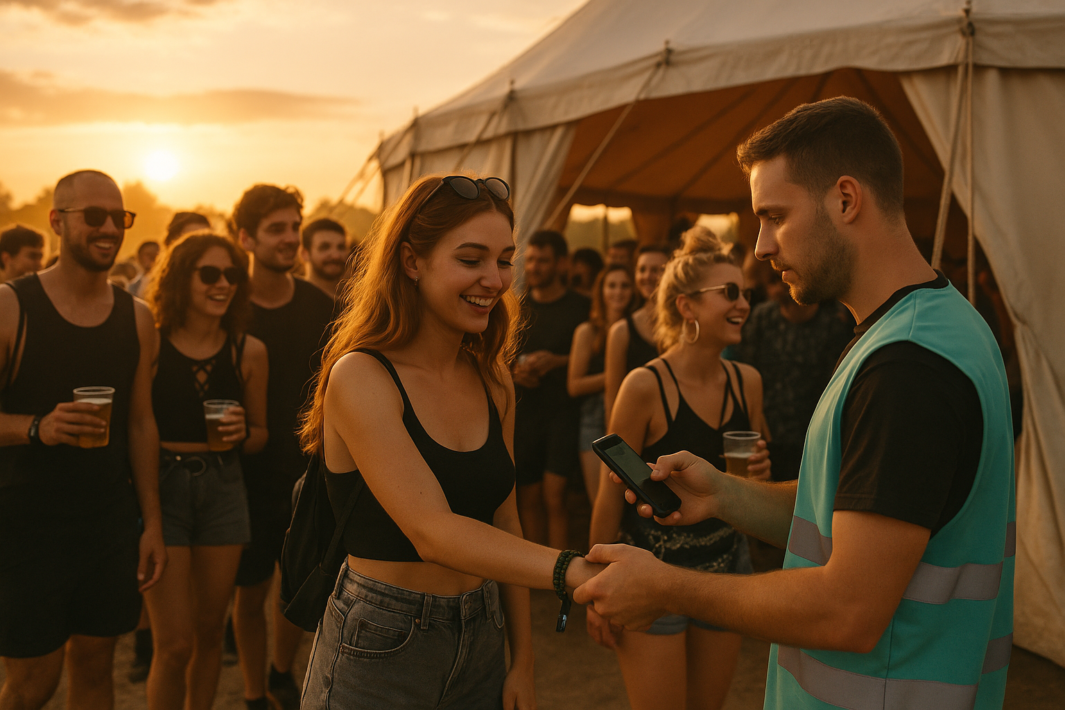 Festivalbesucherin bezahlt mit NFC-Armband